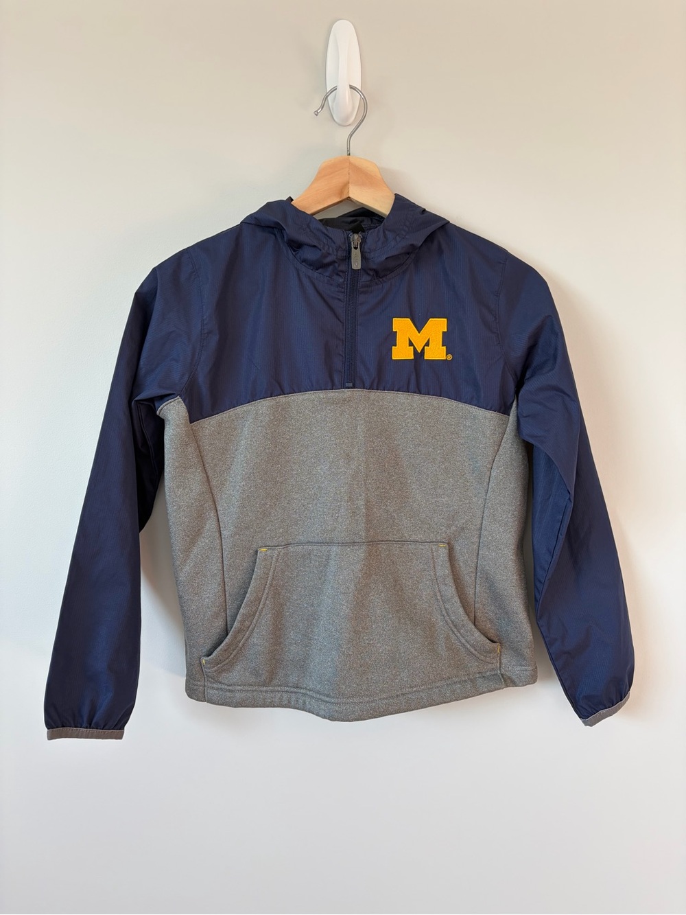 University of Michigan Youth Hooded 1/4 Zip Pullover Jacket